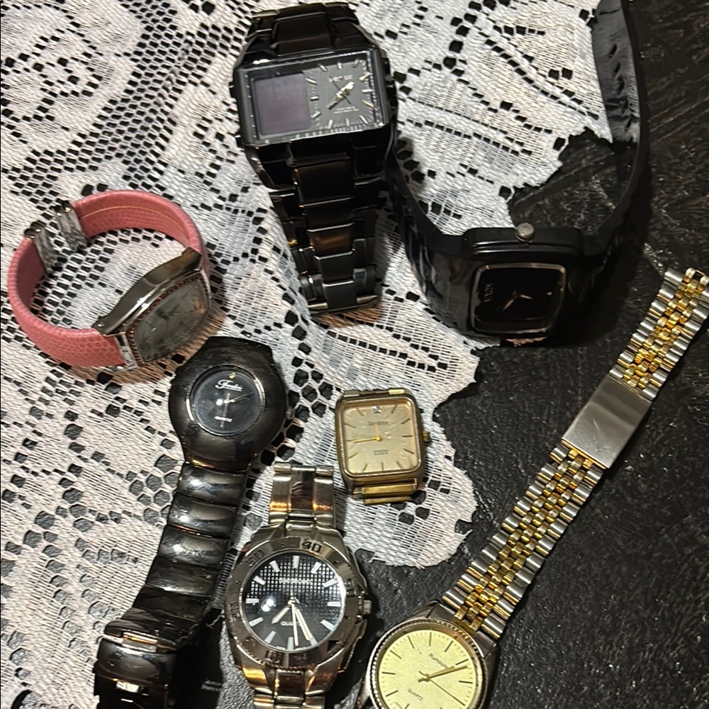 Assorted Watches Collection - Black, Gold, Silver, Pink